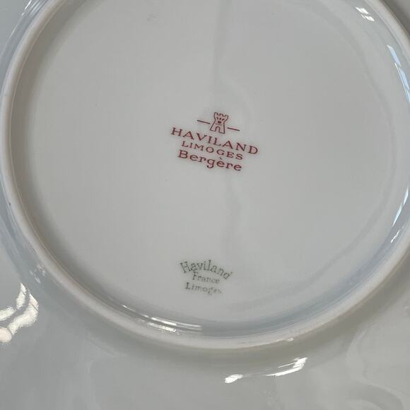 Haviland Limoges Bergere Bread & Butter Plates Lot of 5 White Blue Floral Swirl - Picture 9 of 16